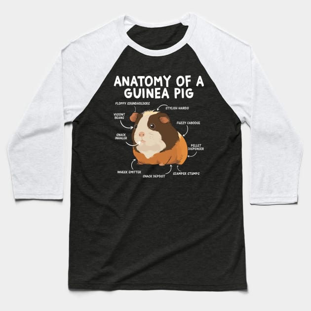 Anatomy Of A Furry Potato Guinea Pig Lover Baseball T-Shirt by Wakzs3Arts